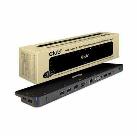 CLUB 3D USB 3.2 Gen1 C Triple Display Dynamic 100W PD Charging Dock CL484776